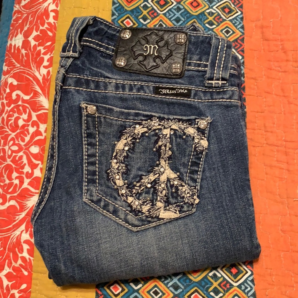Peace Sign Miss Me Jeans size 24